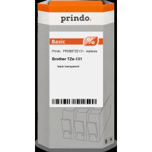 compatibile con Brother TZe-131  Prindo Basic Nastro Nero su trasparente