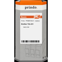 compatibile con Brother TZe-231  Prindo Basic Nastro Nero su bianco