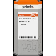 compatibile con Brother TZe-233  Prindo Basic Nastro Blu su bianco