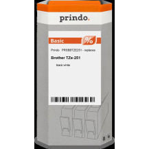 compatibile con Brother TZe-251  Prindo Basic Nastro Nero su bianco