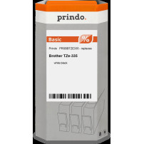 compatibile con Brother TZe-335  Prindo Basic Nastro Bianco su nero