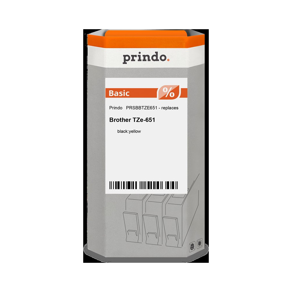 compatibile con Brother TZe-651  Prindo Basic Nastro Nero su giallo