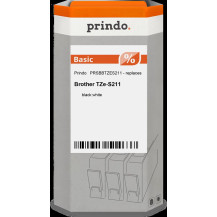 compatibile con Brother TZe-S211  Prindo Basic Nastro Nero su bianco