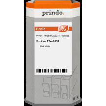 compatibile con Brother TZe-S231  Prindo Basic Nastro Nero su bianco