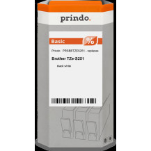 compatibile con Brother TZe-S251  Prindo Basic Nastro Nero su bianco
