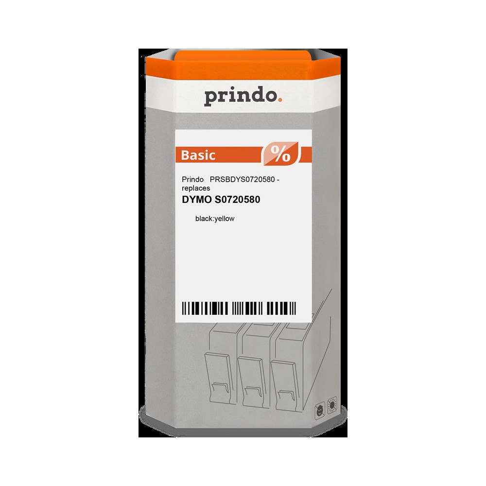 compatibile con DYMO 45018 Nastro standard D1 autoadesivo   Prindo Basic Nastro Nero su giallo