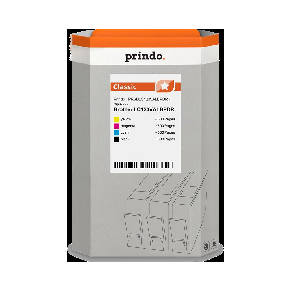 compatibile con Brother LC-123  Prindo Classic Multipack nero / ciano / magenta / giallo