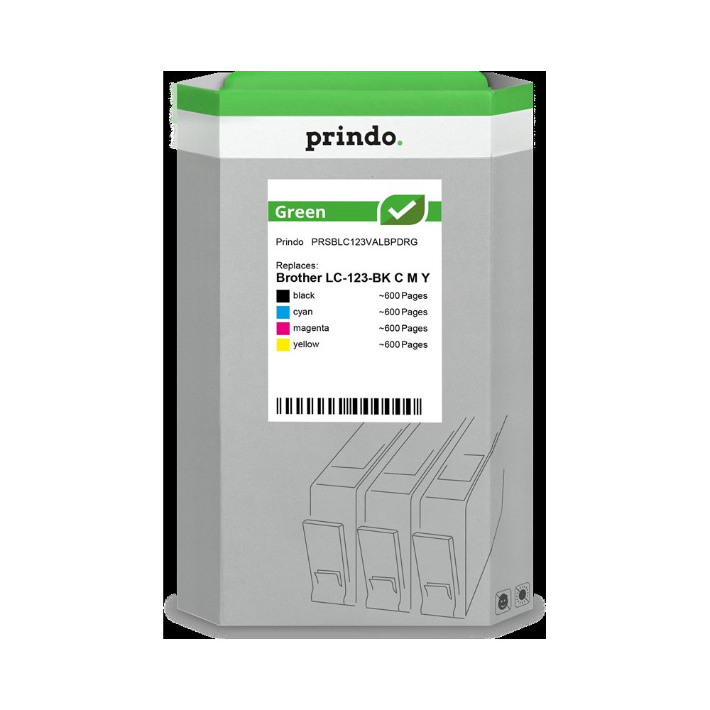 compatibile con Brother LC-123  Prindo Green Multipack nero / ciano / magenta / giallo