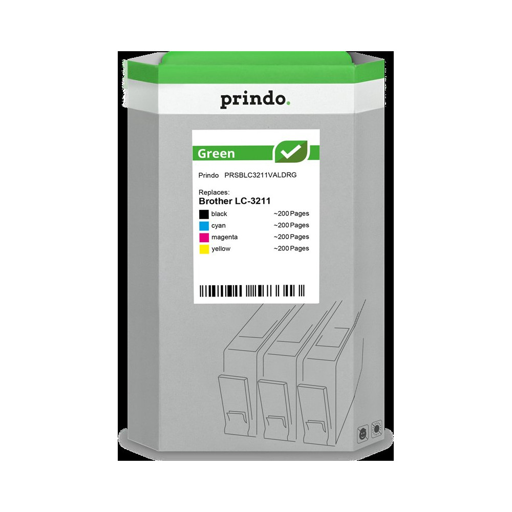 compatibile con Brother LC-3211  Prindo Green Multipack nero / ciano / magenta / giallo
