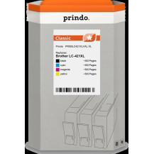 compatibile con Brother LC-421XL  Prindo Classic XL Multipack nero / ciano / magenta / giallo