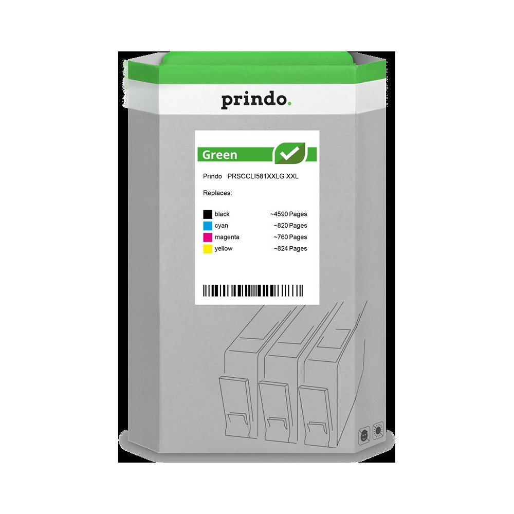 Prindo Green XXL Multipack nero / ciano / magenta / giallo