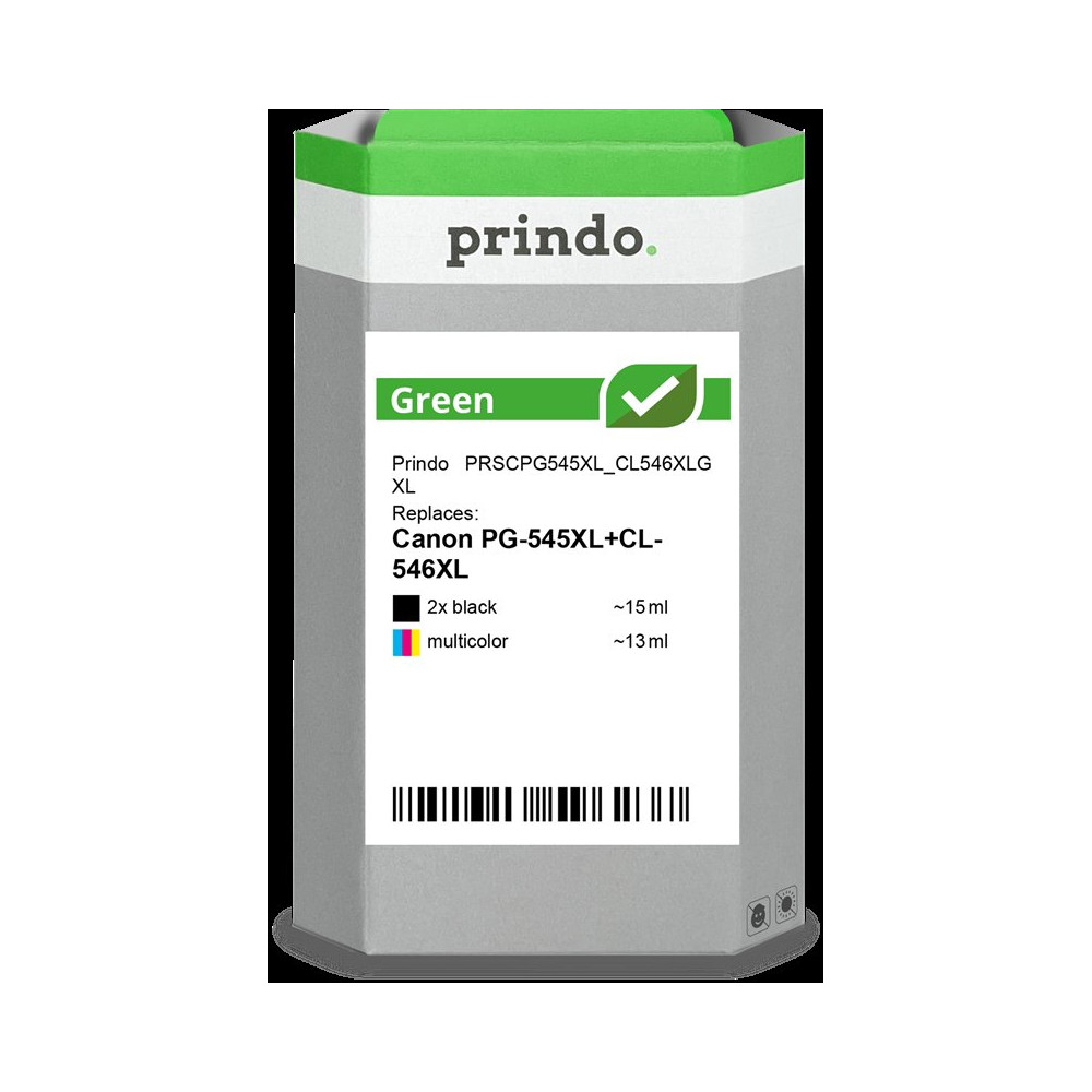 compatibile con Canon PG-545XL+CL-546XL  Prindo Green XL Multipack nero / differenti colori