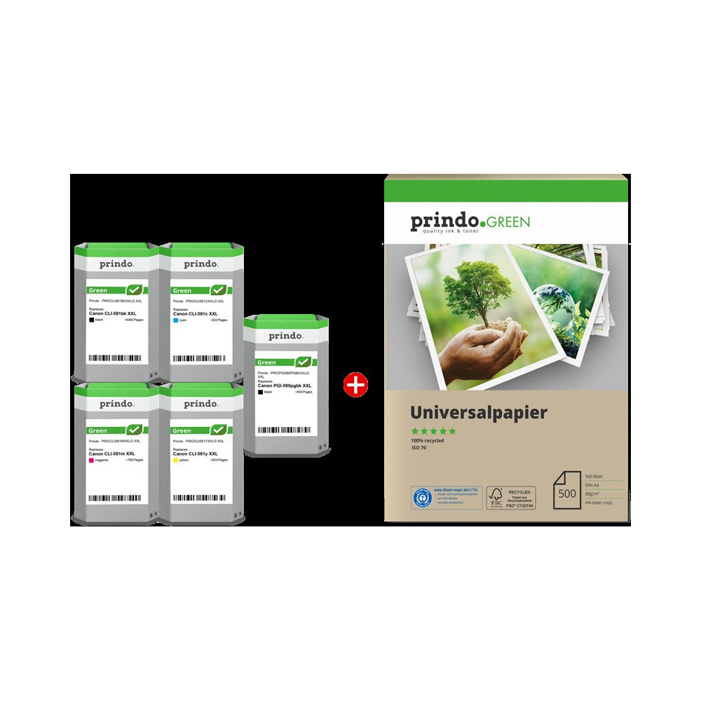 Prindo Green XXL nero / ciano / magenta / giallo Value Pack
