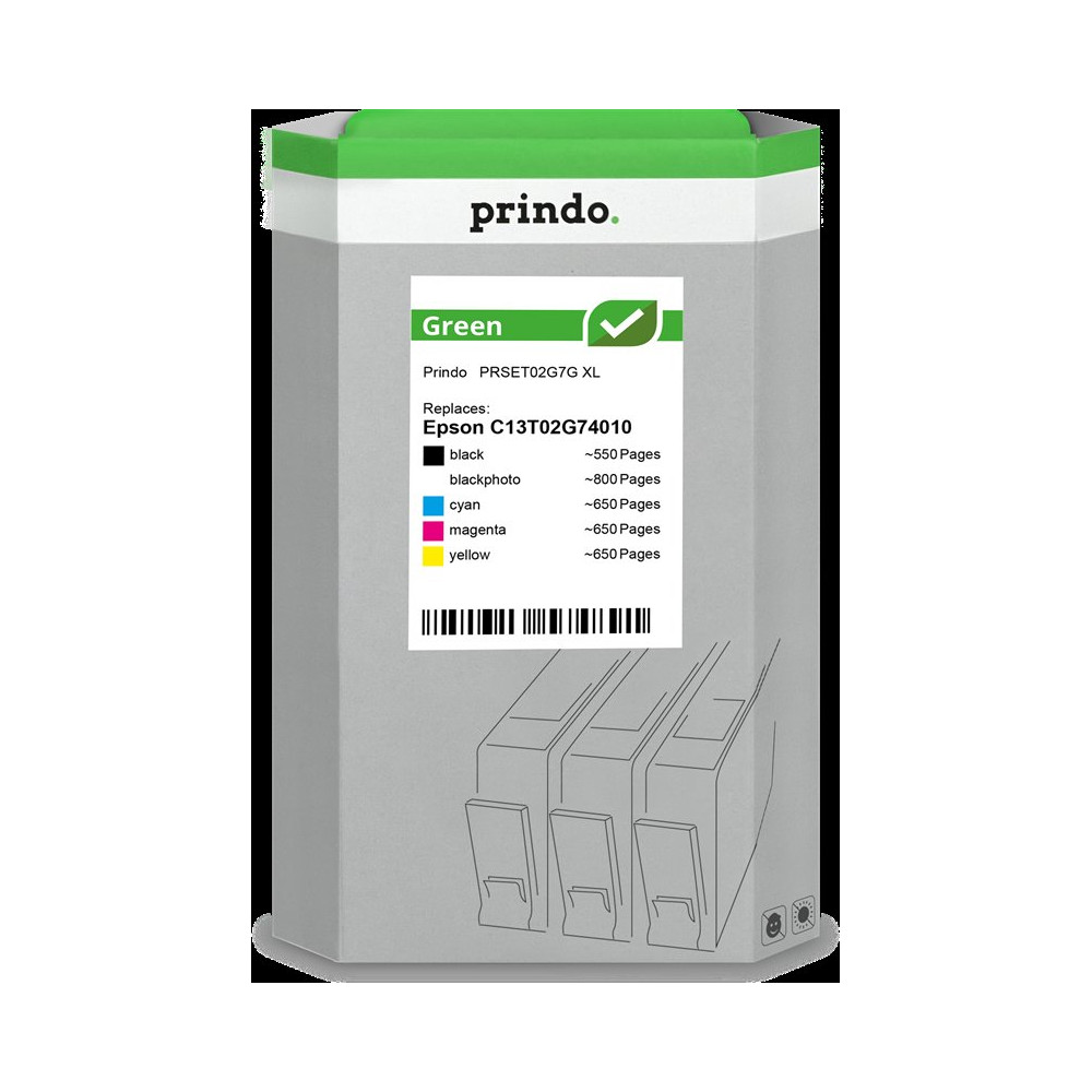 compatibile con Epson 202XL  Prindo Green XL Multipack nero / Nero (Foto) / ciano / magenta / giallo
