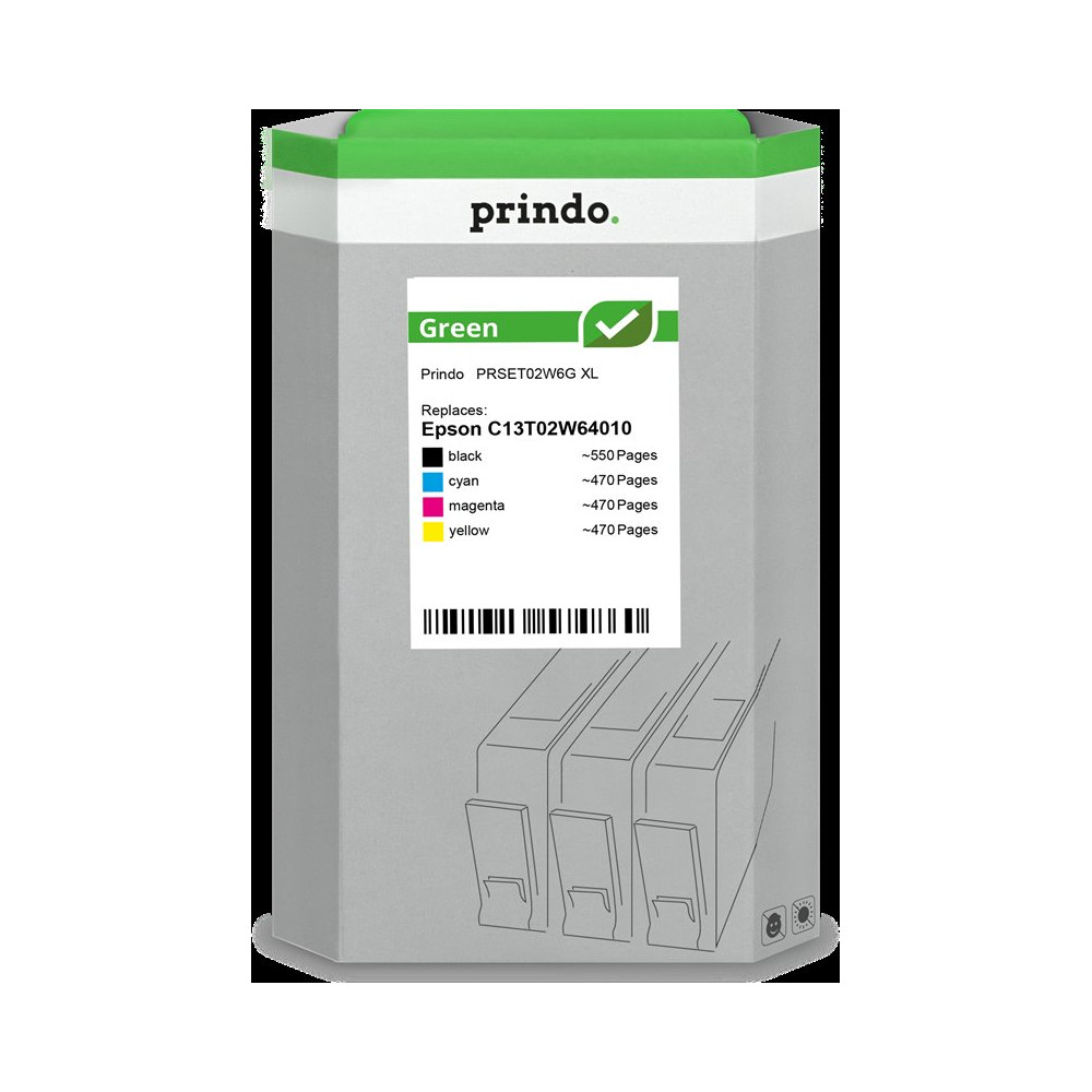 compatibile con Epson 502XL  Prindo Green XL Multipack nero / ciano / magenta / giallo