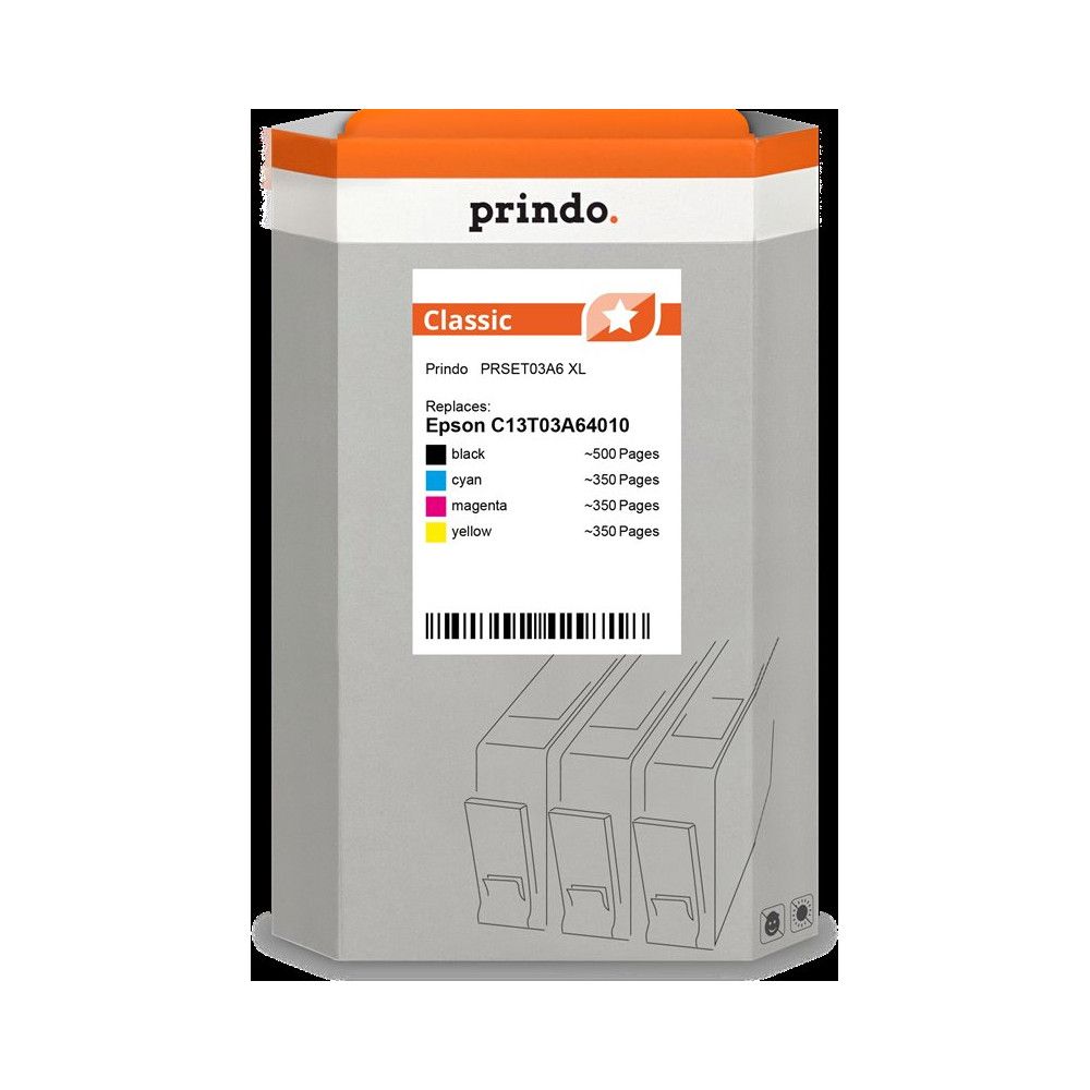 compatibile con Epson 603XL  Prindo Classic XL Multipack nero / ciano / magenta / giallo