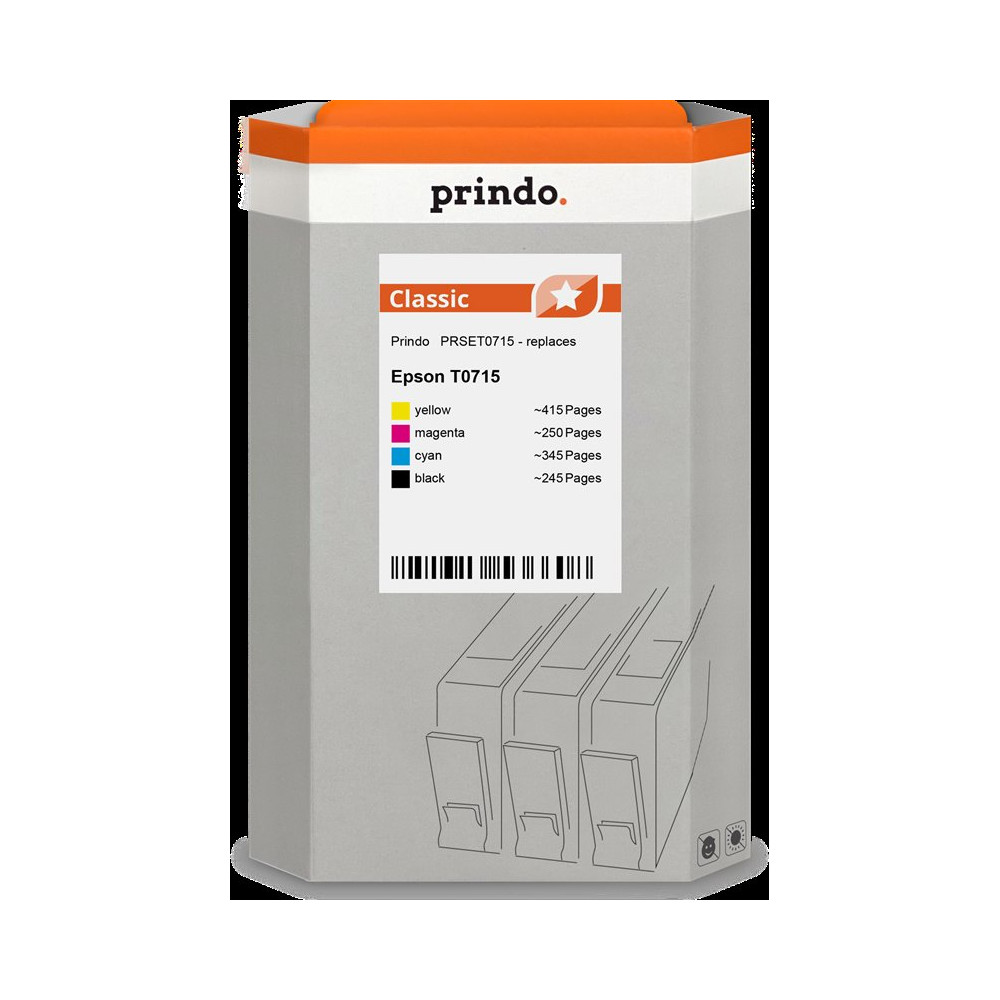 compatibile con Epson T0715  Prindo Classic Multipack nero / ciano / magenta / giallo