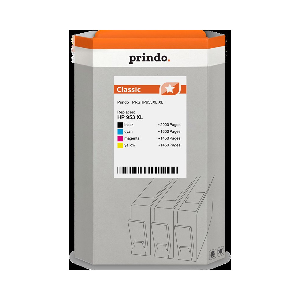 compatibile con HP 953 XL  Prindo Classic XL Multipack nero / ciano / magenta / giallo