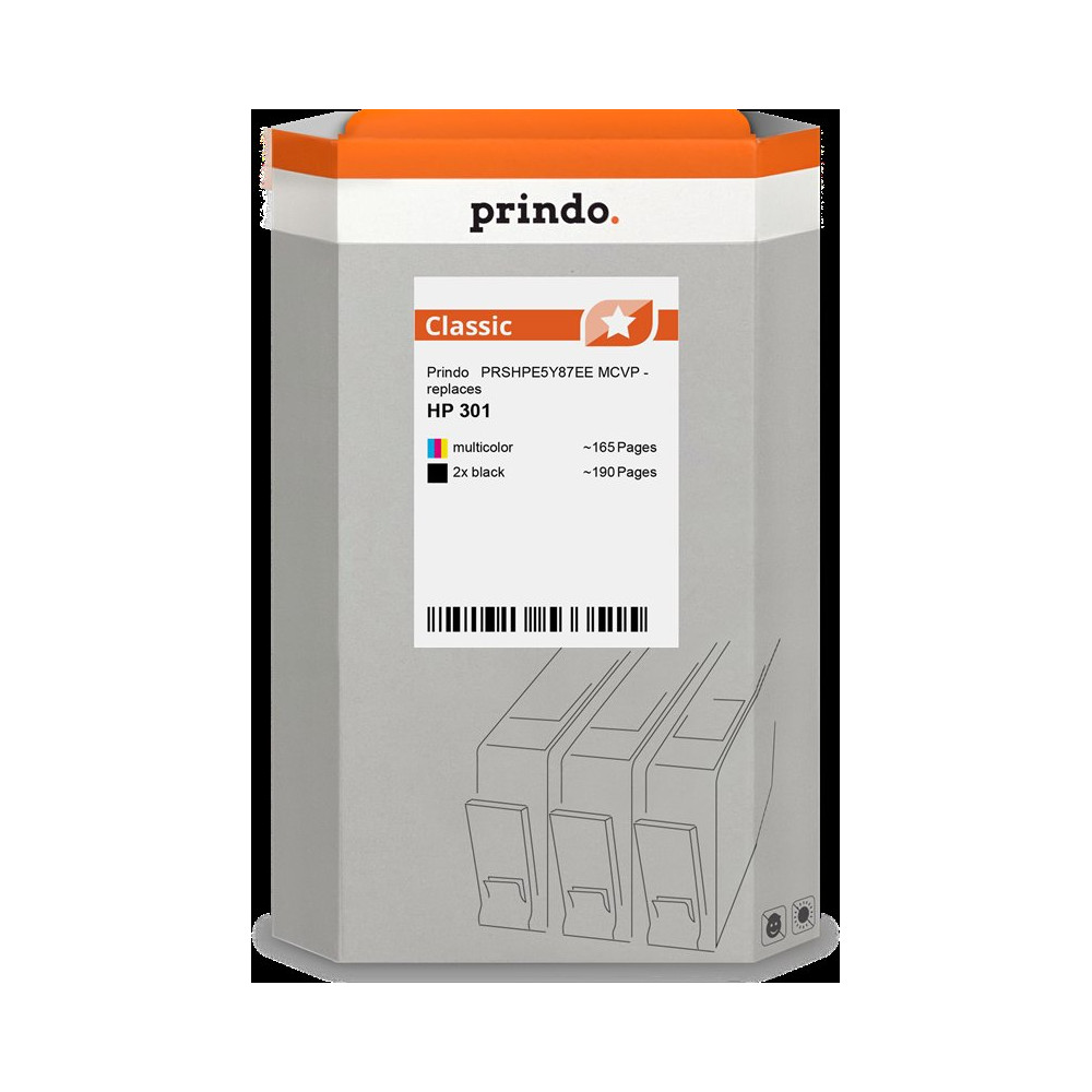 compatibile con HP 301  Prindo Classic Multipack nero / nero / differenti colori