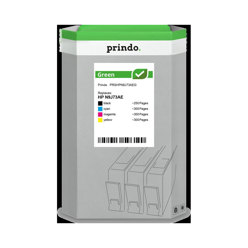 compatibile con HP 364  Prindo Green Multipack nero / ciano / magenta / giallo