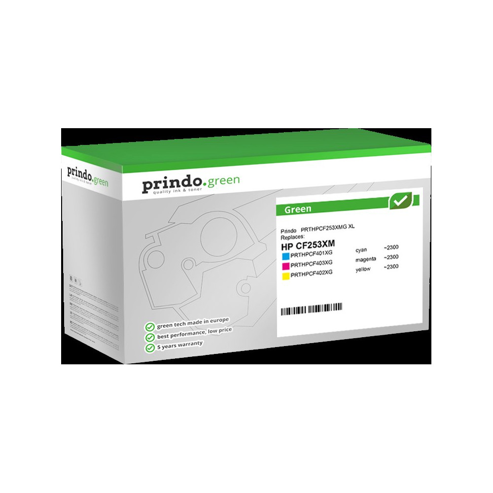 compatibile con HP 201X  Prindo Green XL Multipack ciano / magenta / giallo