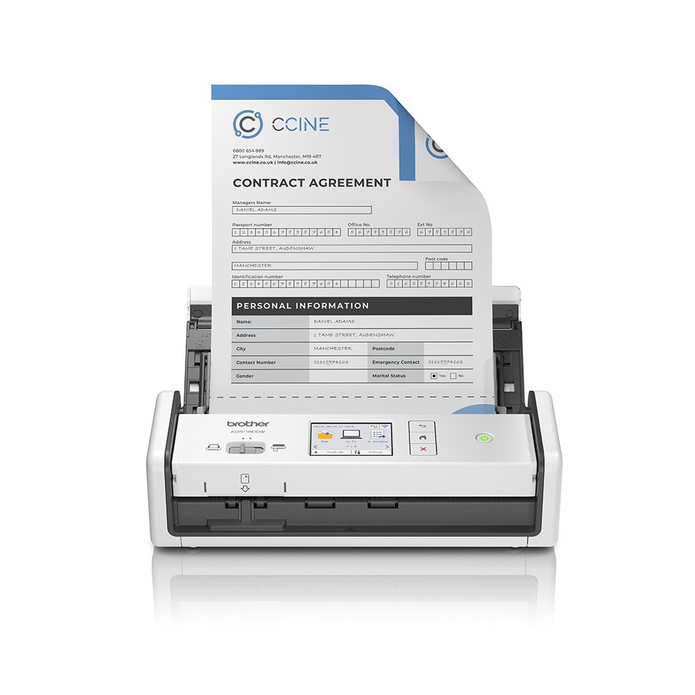 Brother ADS-1800W Scanner ADF 1200 x 1200 DPI A4 Bianco