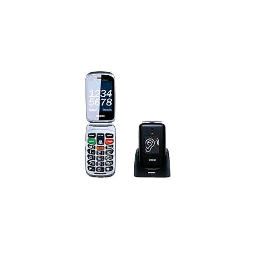 BRONDI AMICO SUPERVOICE DUAL SIM 2.8" EASY PHONE CLAMSHELL TASTI GRANDI TASTO SOS CONTROLLO REMOTO FOTOCAMERA TORCIA LED NERO SI
