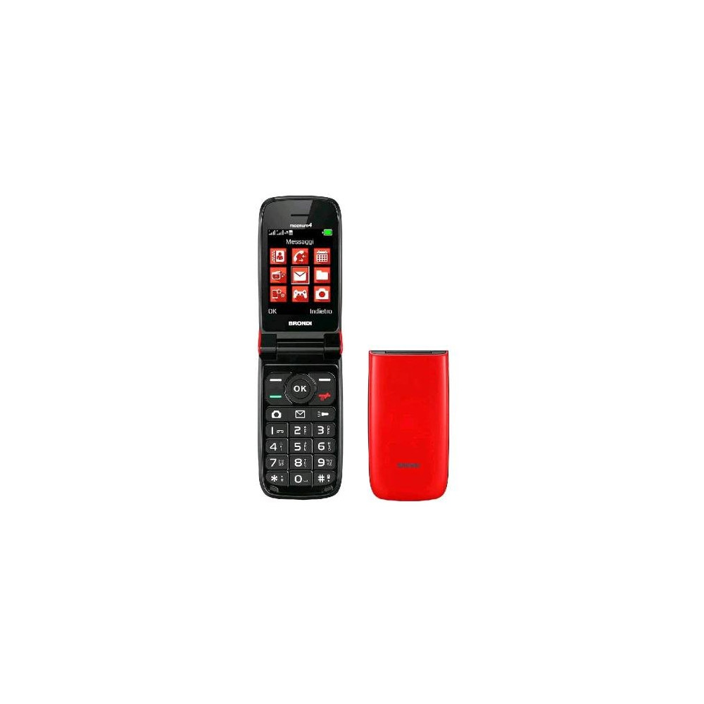 BRONDI MAGNUM 4 DUAL SIM 2.8" CLAMSHELL FOTOCAMERA BLUETOOTH RADIO FM ITALIA ROSSO
