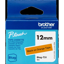 Brother Btag-T31 Nastro Nero su arancione