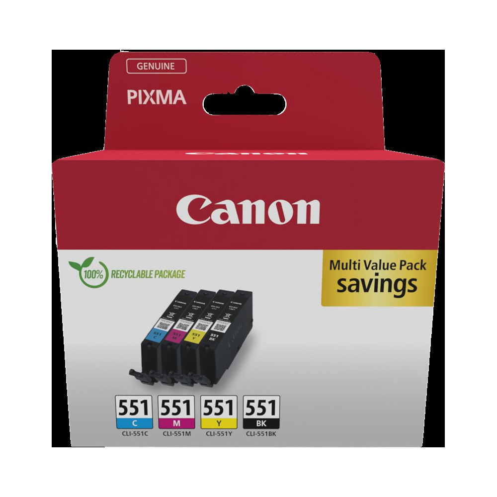 Canon CLI-551 Multipack nero / ciano / magenta / giallo (6509B015)