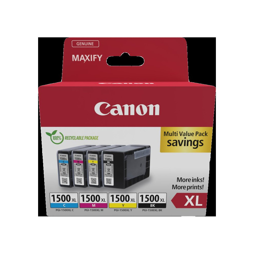 Canon PGI-1500 XL Multipack nero / ciano / magenta / giallo (9182B010)