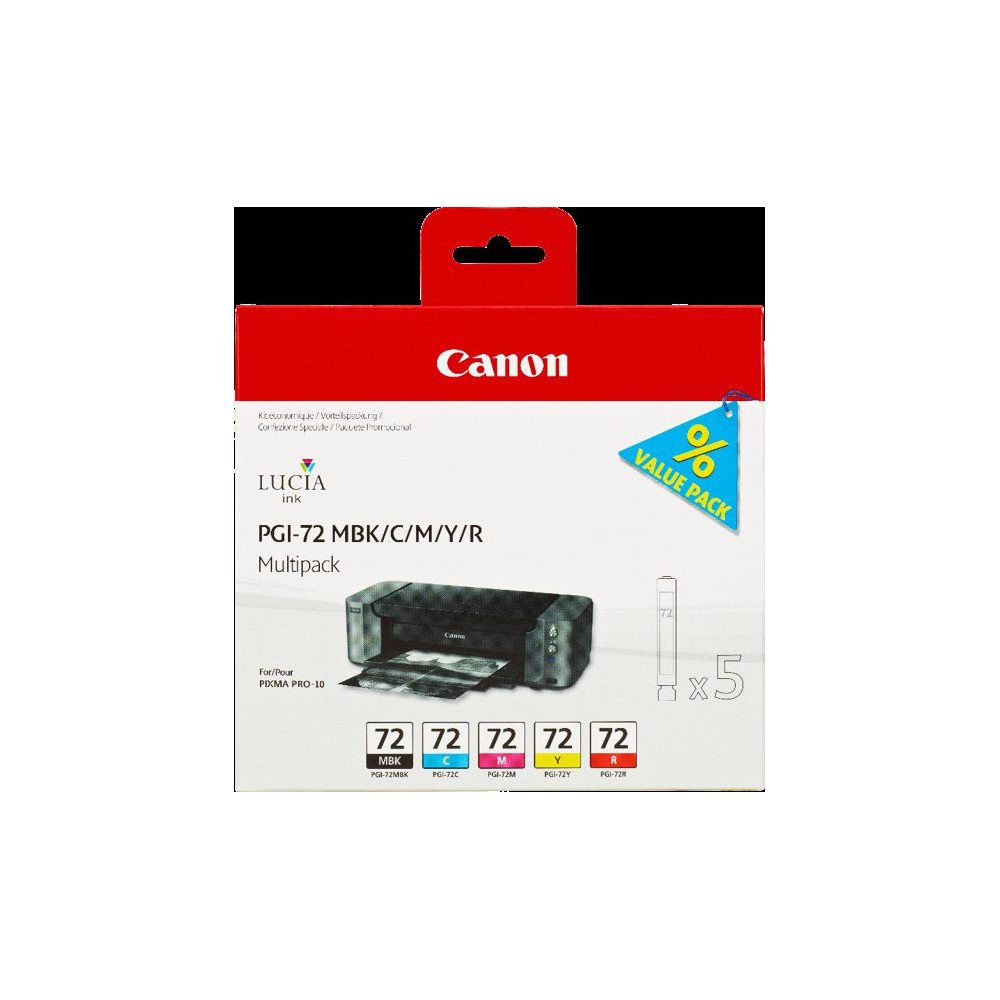 Canon PGI-72 Multipack nero / ciano / magenta / giallo / Rosso (6402B009)