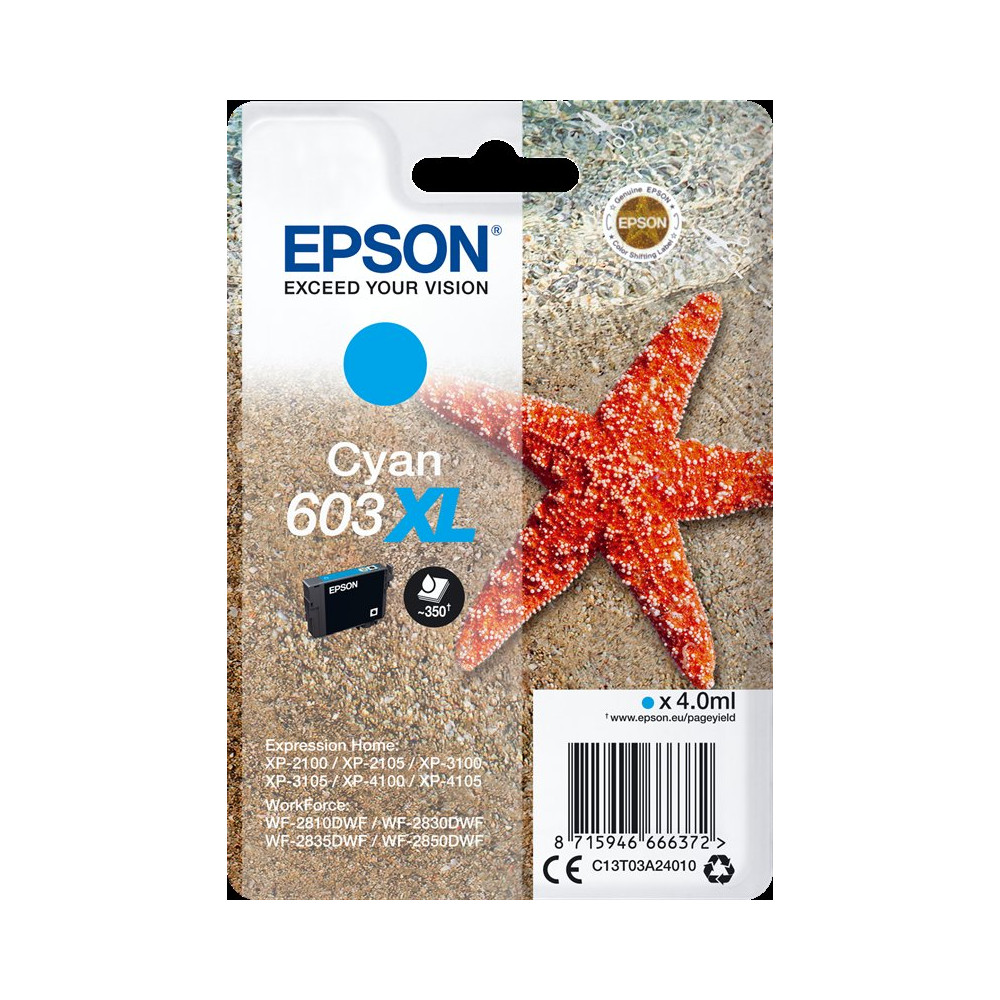 Epson 603XL ciano Cartuccia d'inchiostro (C13T03A24010)