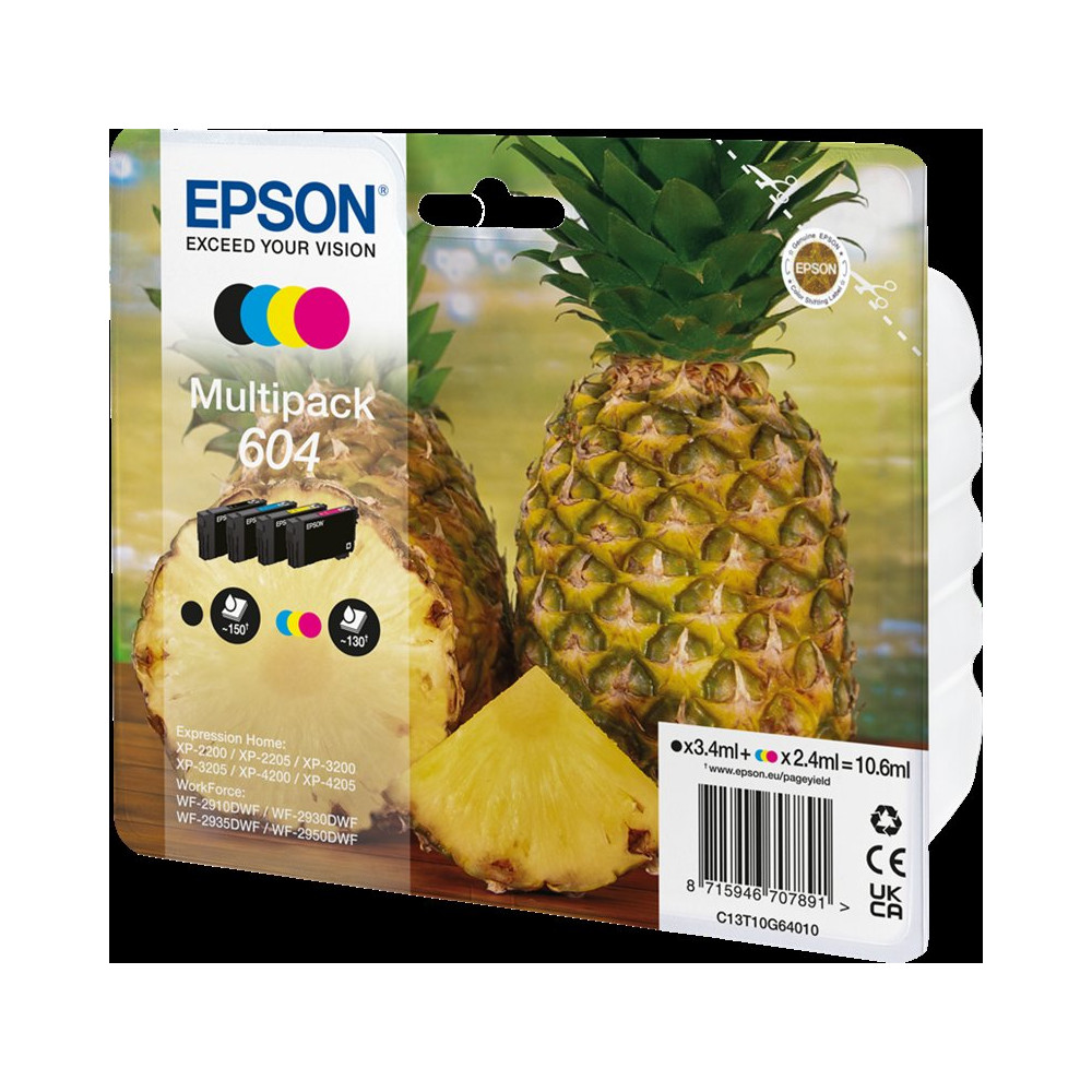Epson 604 Multipack nero / ciano / magenta / giallo (C13T10G64010)