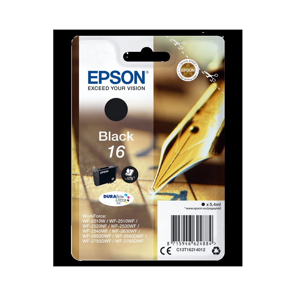 Epson 16 nero Cartuccia d'inchiostro (C13T16214012)