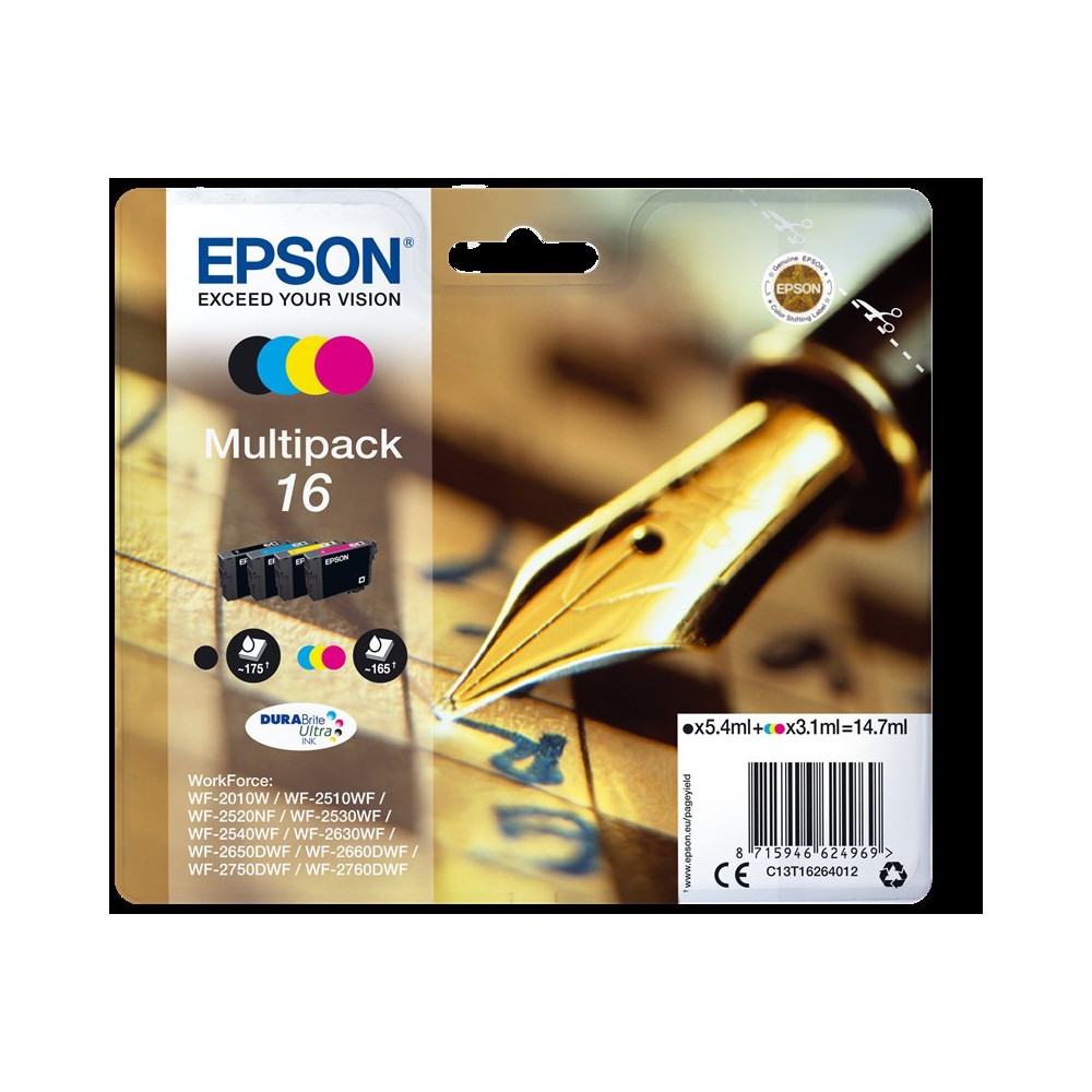 Epson 16 Multipack nero / ciano / magenta / giallo (C13T16264012)