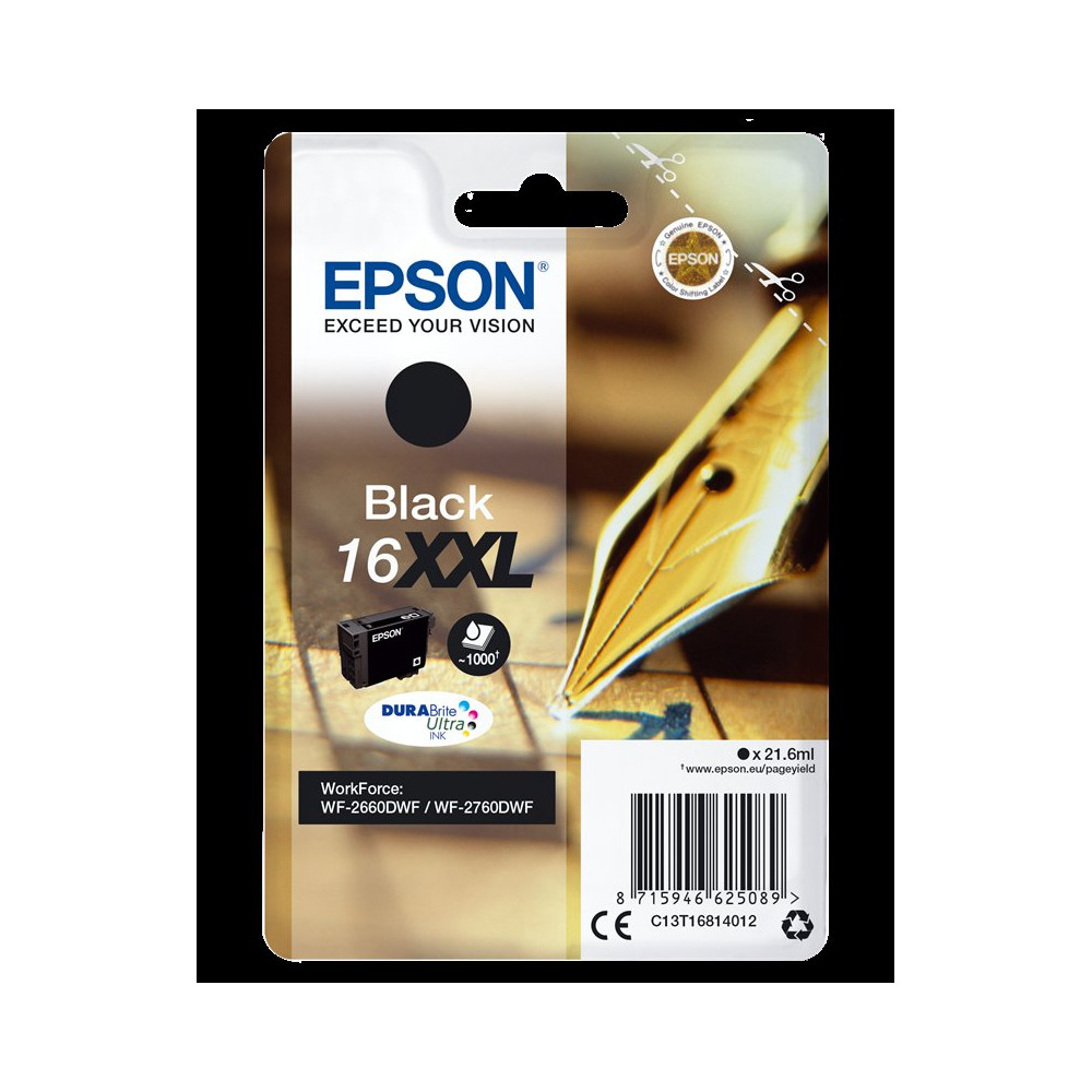 Epson 16 XXL nero Cartuccia d'inchiostro (C13T16814012)