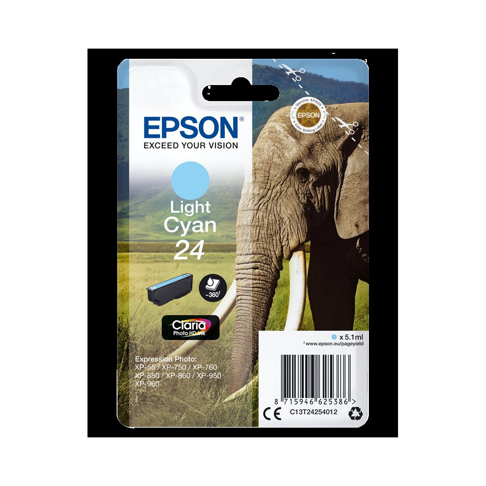 Epson 24 ciano (chiaro) Cartuccia d'inchiostro (C13T24254012)
