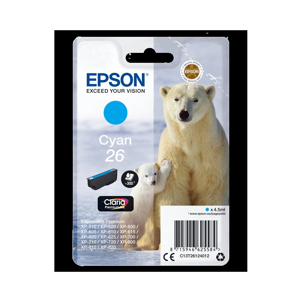 Epson 26 ciano Cartuccia d'inchiostro (C13T26124012)