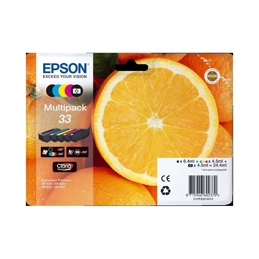 Epson 33 Multipack nero / ciano / magenta / giallo (C13T33374010)