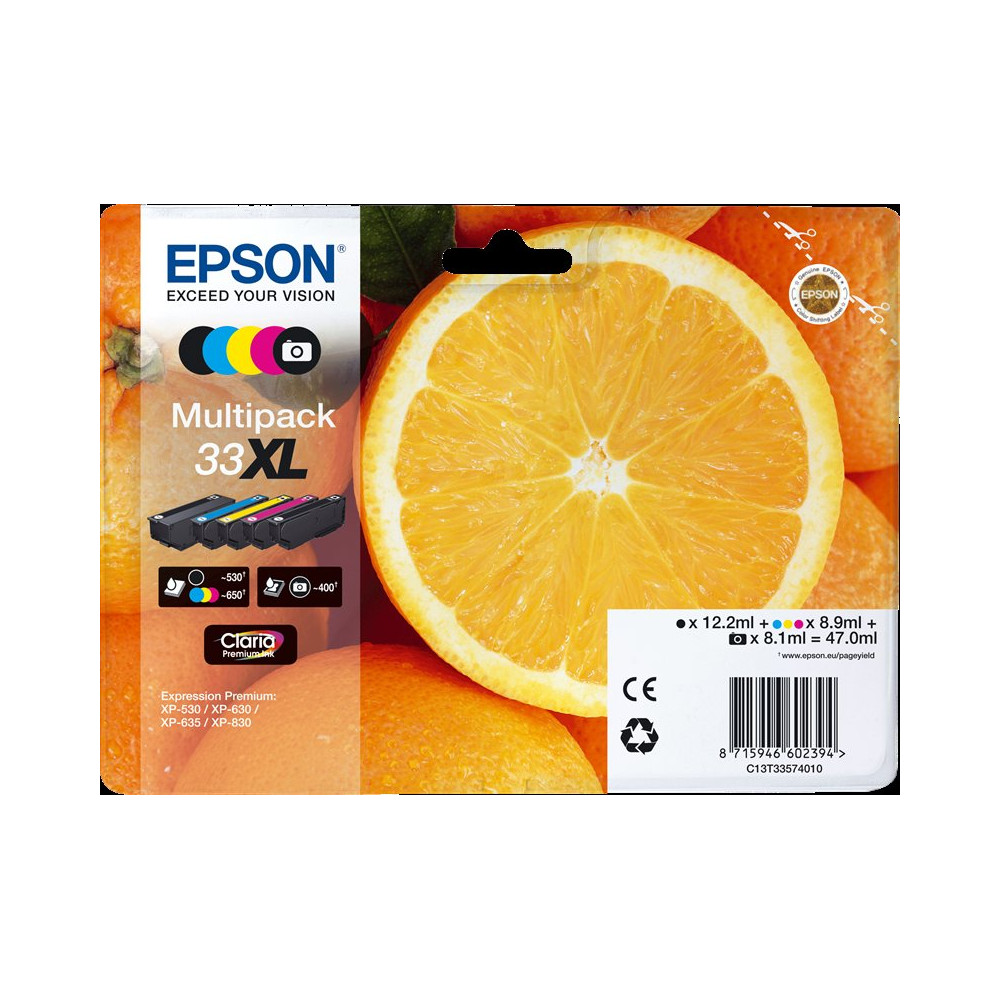 Epson 33 XL Multipack nero / ciano / magenta / giallo / Nero (Foto) (C13T33574011)