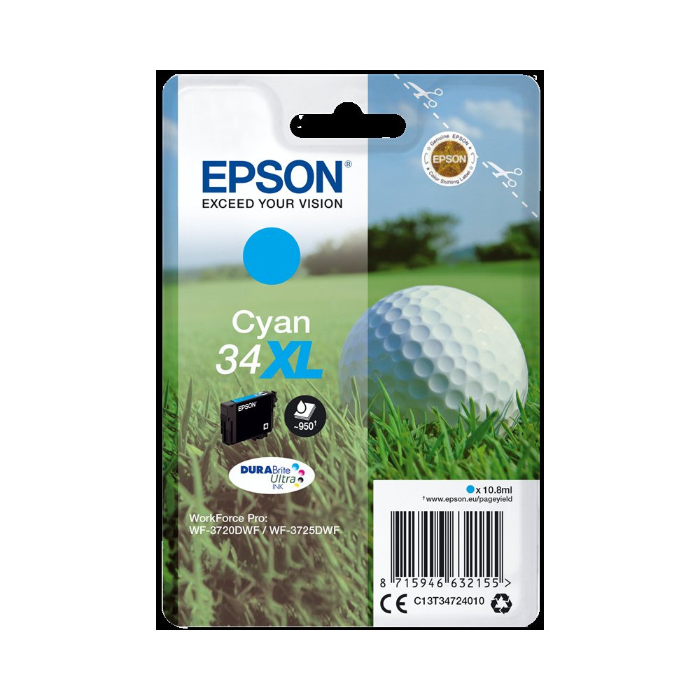 Epson 34 XL ciano Cartuccia d'inchiostro (C13T34724010)