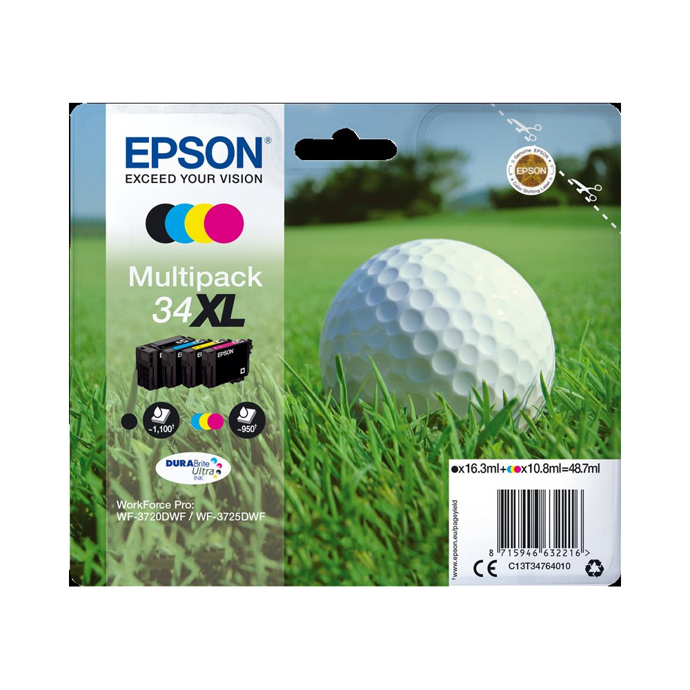 Epson 34XL Multipack nero / ciano / magenta / giallo (C13T34764010)