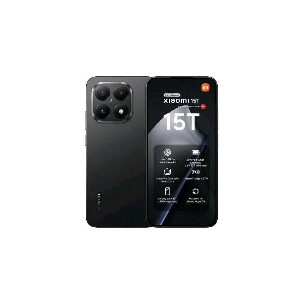 XIAOMI 15T 5G DUAL SIM 6.83" OCTA CORE 512GB RAM 12GB 5G ITALIA BLACK