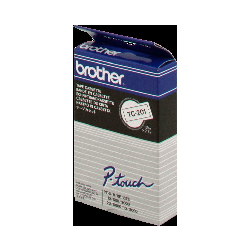 Brother TC-201 Nastro Nero su bianco