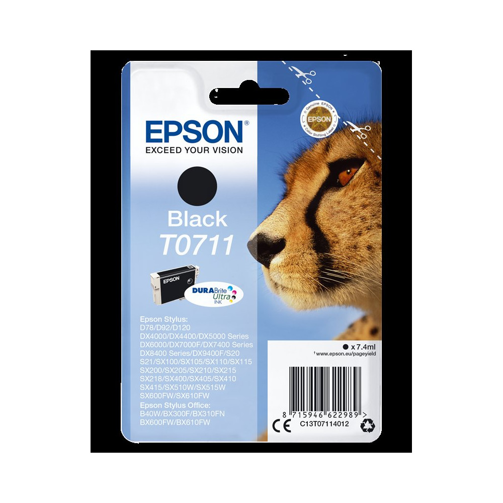 Epson T0711 nero Cartuccia d'inchiostro (C13T07114012)