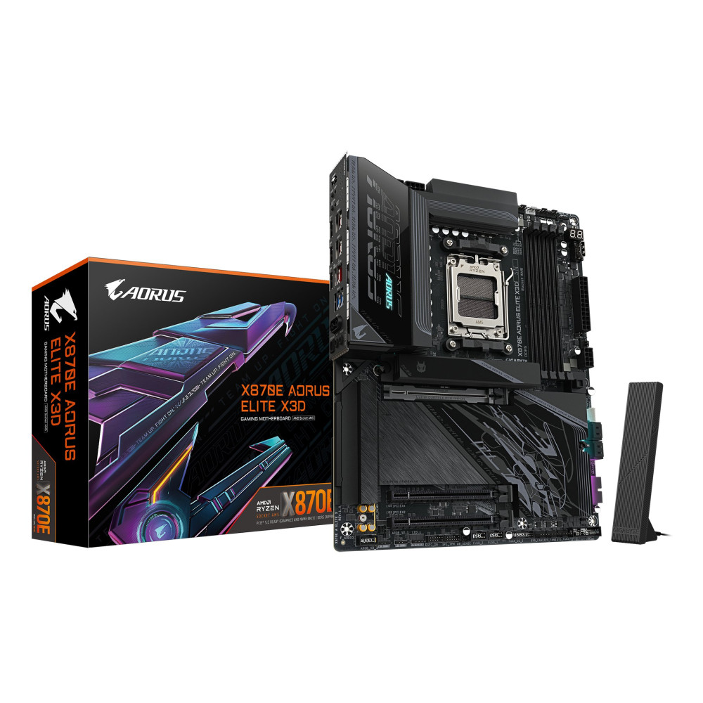 GIGABYTE X870E AORUS ELITE X3D Scheda Madre – Supporta CPU AMD Ryzen 9000, VRM Digitale a 16+2+2 fasi, fino a 9000 Hz DDR5 (OC),