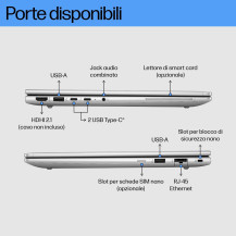 HP EliteBook G11 Intel Core Ultra 7 155U Computer portatile 35,6 cm (14") WUXGA 16 GB DDR5-SDRAM 512 GB SSD Wi-Fi 6E (802.11ax) 