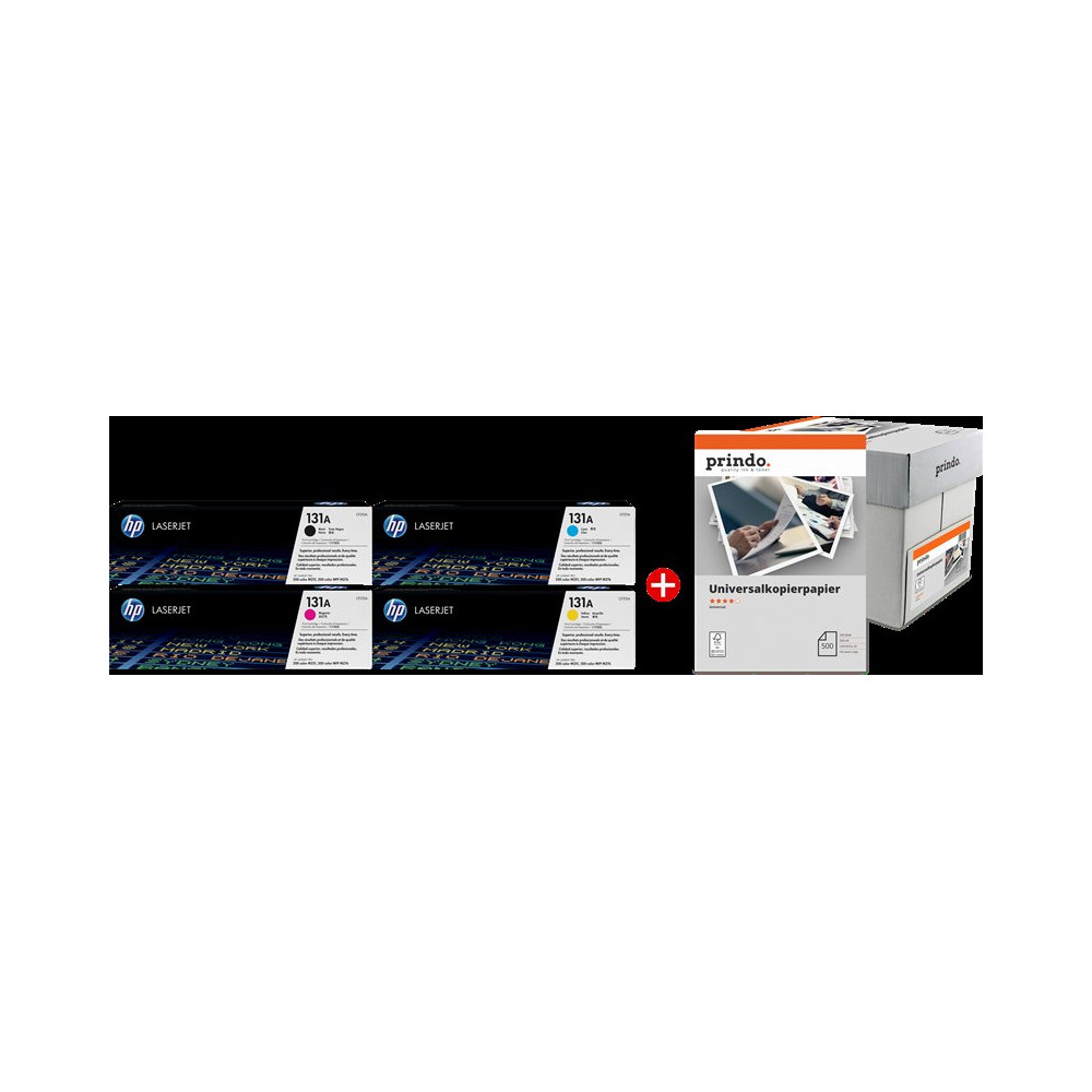 HP + Prindo Universal Papier 2500 Blatt nero / ciano / magenta / giallo / Bianco Value Pack (131A MCVP 01)