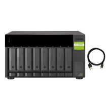 QNAP TL-D800C contenitore di unità di archiviazione Box esterno HDD/SSD Nero, Grigio 2.5/3.5"
